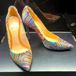 Ladies' leather Emilio Pucci pumps, multi-cllour, soft leather